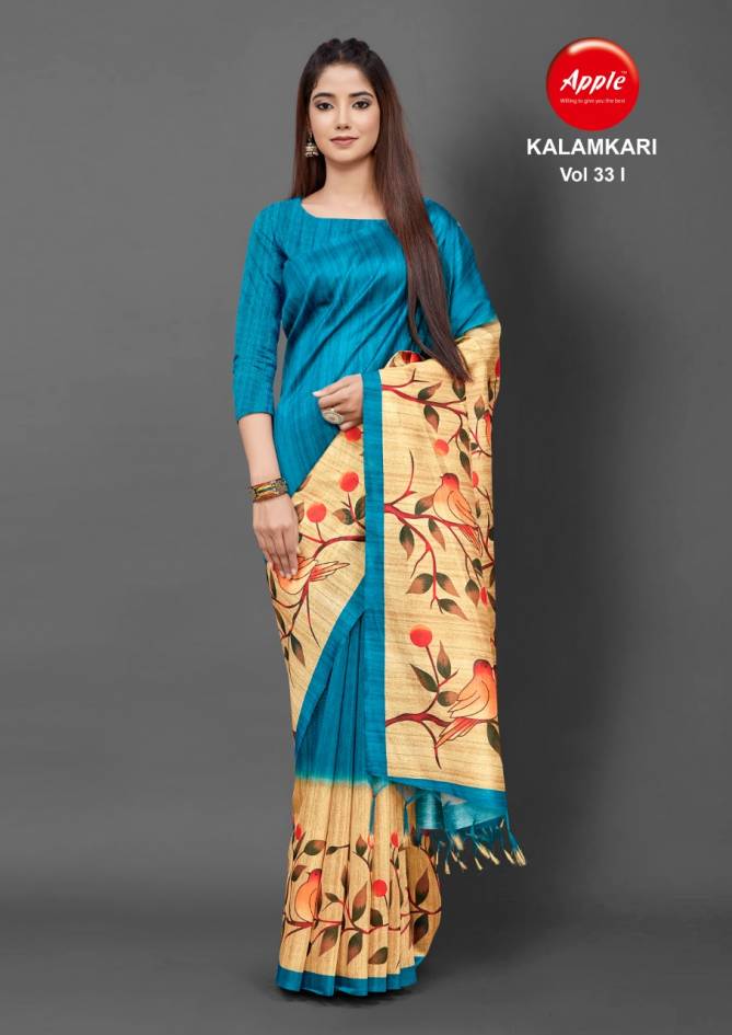 Apple Kalamkari 33 Fancy Regular Wear Silk Saree Collection